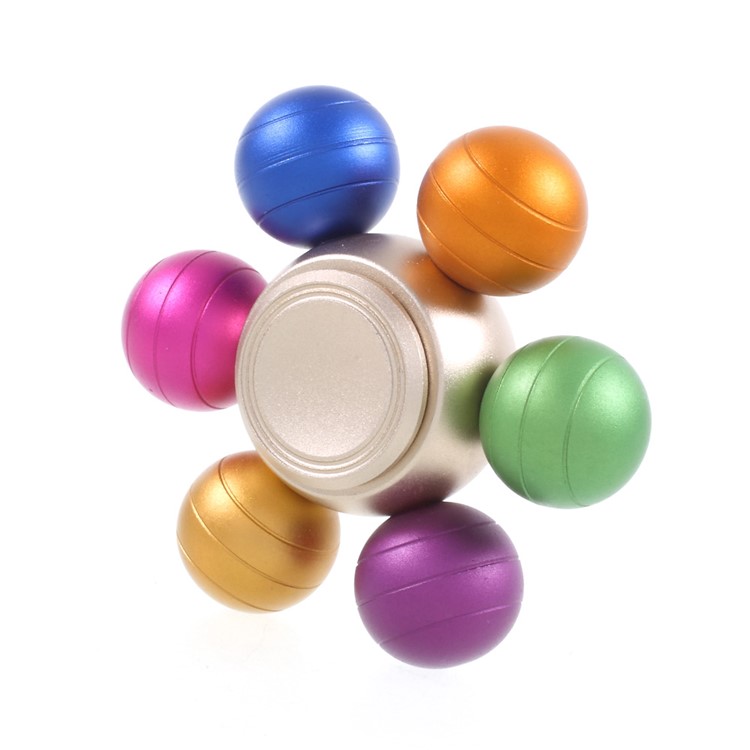 Zinc Alloy Six-arm Balls Colorful Fidget Spinner Stress Reducer Finger Toy-7
