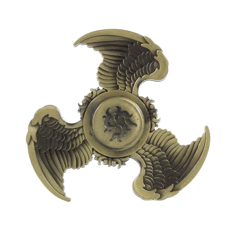 Eagle Pattern Fast Bearing Tri-Spinner Fidget Hand Spinner Stress and Anxiety Relief Toy - Bronze-1