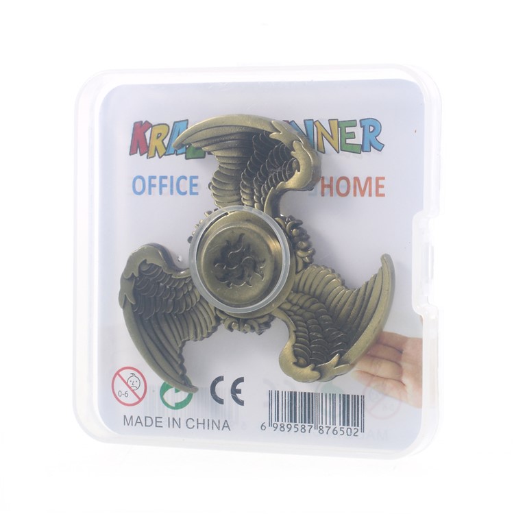 Eagle Pattern Fast Bearing Tri-Spinner Fidget Hand Spinner Stress and Anxiety Relief Toy - Bronze-11