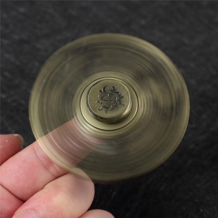 Eagle Pattern Fast Bearing Tri-Spinner Fidget Hand Spinner Stress and Anxiety Relief Toy - Bronze-3