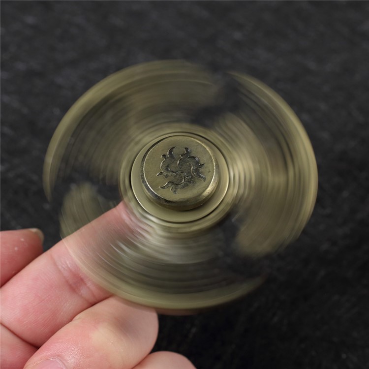 Eagle Pattern Fast Bearing Tri-Spinner Fidget Hand Spinner Stress and Anxiety Relief Toy - Bronze-4