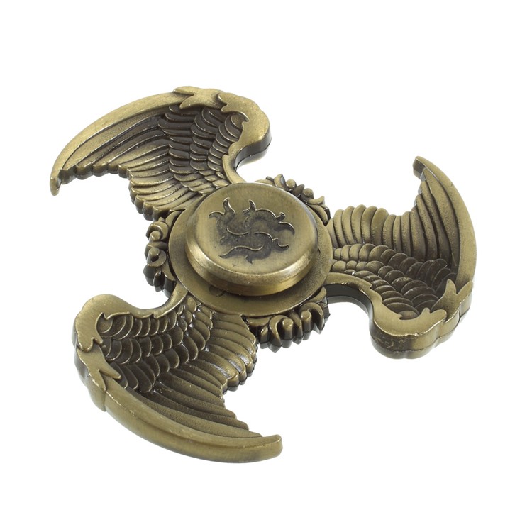 Eagle Pattern Fast Bearing Tri-Spinner Fidget Hand Spinner Stress and Anxiety Relief Toy - Bronze-5