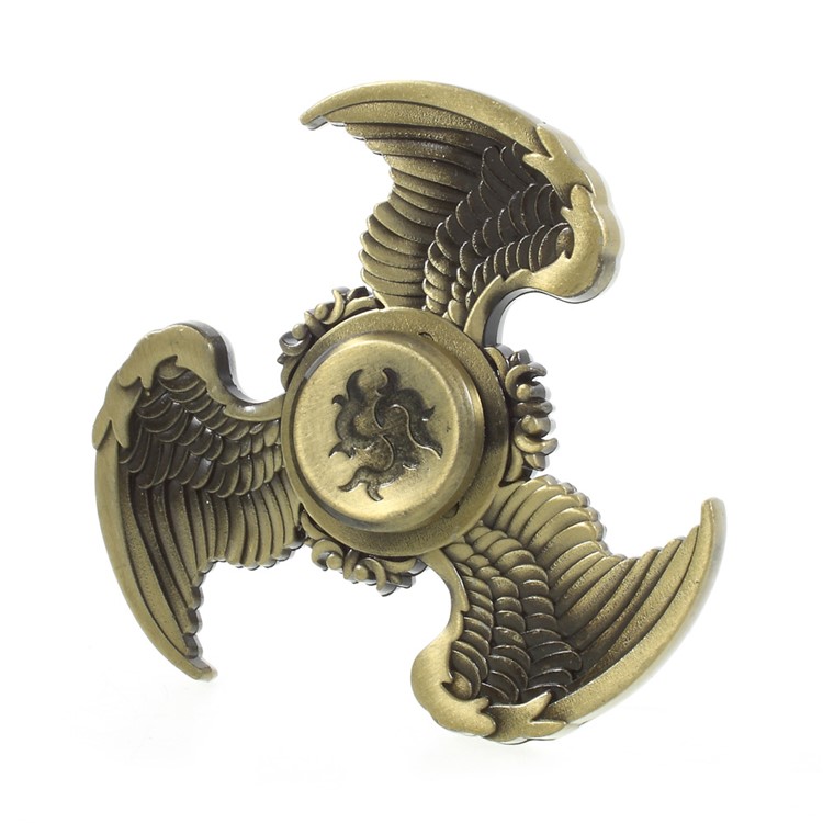Eagle Pattern Fast Bearing Tri-Spinner Fidget Hand Spinner Stress and Anxiety Relief Toy - Bronze-6