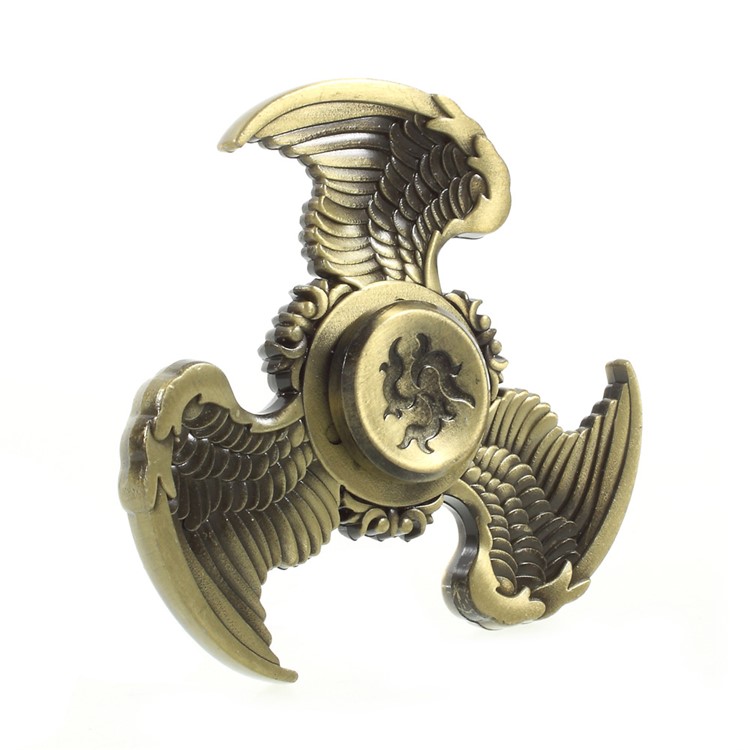 Eagle Pattern Fast Bearing Tri-Spinner Fidget Hand Spinner Stress and Anxiety Relief Toy - Bronze-7