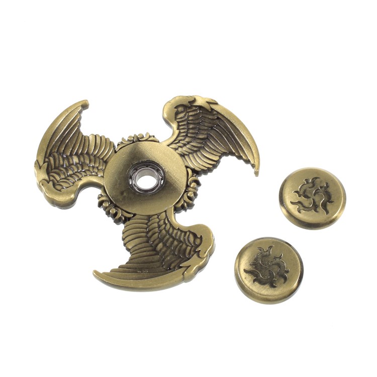 Eagle Pattern Fast Bearing Tri-Spinner Fidget Hand Spinner Stress and Anxiety Relief Toy - Bronze-9
