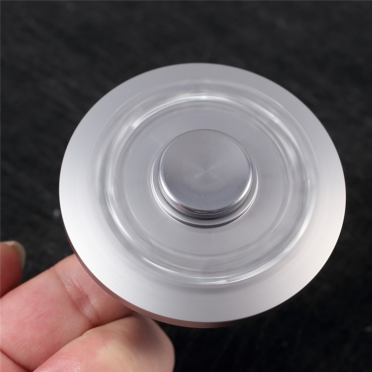 Inlaid 16 Diamonds Round Spinner Fidget Toy Metal Finger Spinner EDC Toy for Kids and Adults - Silver-3