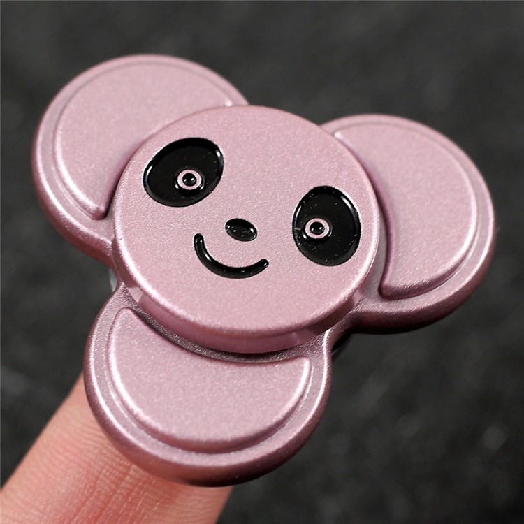 Small Size Panda Shape Tri-Spinner Fidget Spinner Finger Toy EDC Focus Toy - Rose Gold-8