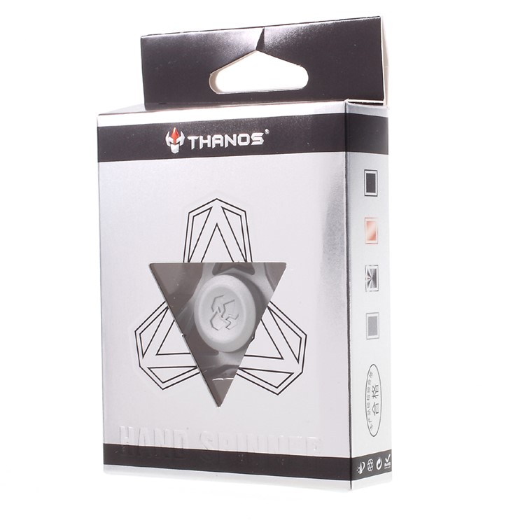 THANOS Triangle Shape Fidget Spinner Kirsite Finger Spinner Toy Stress Reducer for ADD ADHD - Silver-10