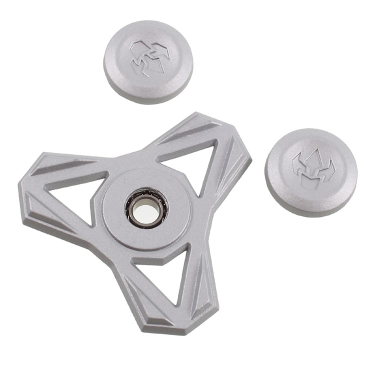 THANOS Triangle Shape Fidget Spinner Kirsite Finger Spinner Toy Stress Reducer for ADD ADHD - Silver-5