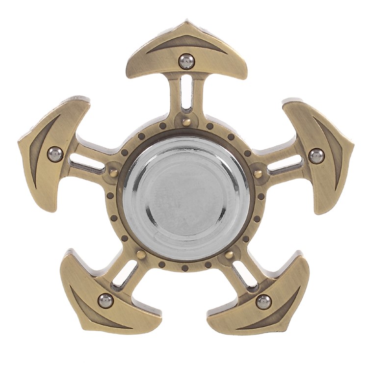 Anchor Pattern Pentagon Hand Toy Spinner Fidget Spinner Relieve Anxiety - Gold-1