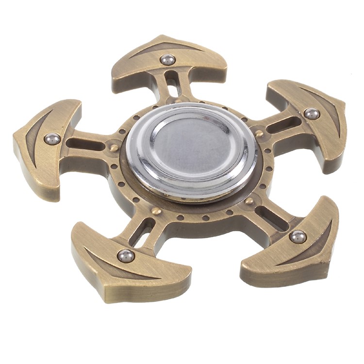 Anchor Pattern Pentagon Hand Toy Spinner Fidget Spinner Relieve Anxiety - Gold-2