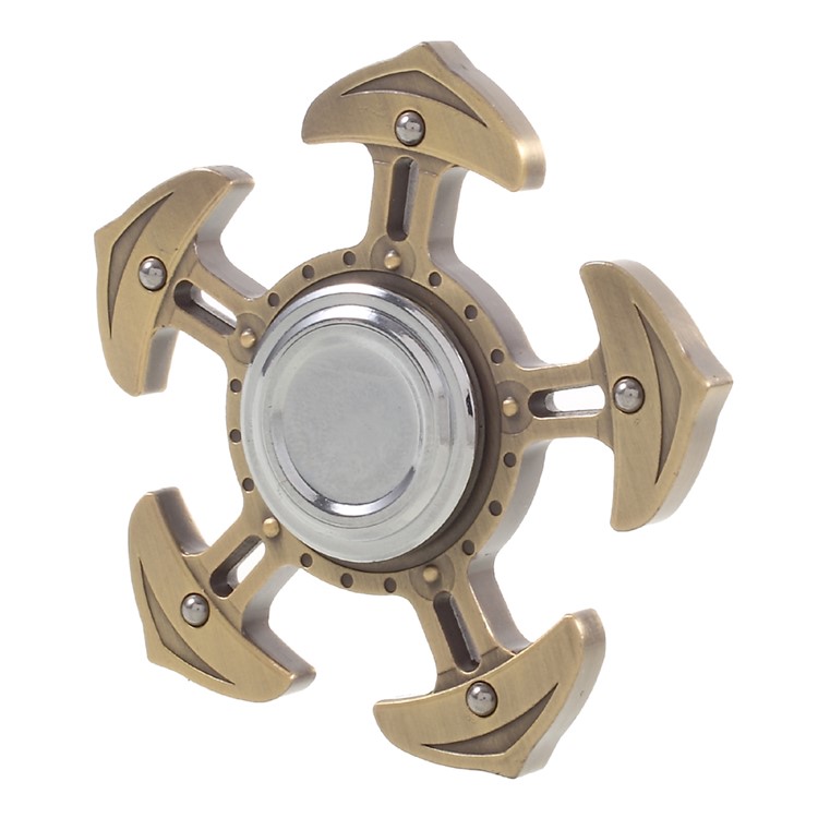 Anchor Pattern Pentagon Hand Toy Spinner Fidget Spinner Relieve Anxiety - Gold-3