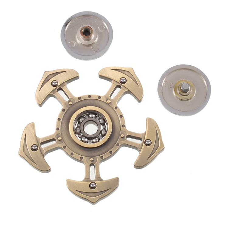 Anchor Pattern Pentagon Hand Toy Spinner Fidget Spinner Relieve Anxiety - Gold-5