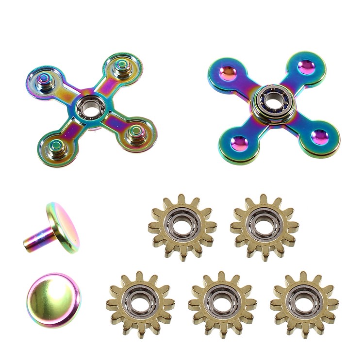 Colorful Gear Pattern Quadrangle Spinner Fidget Hand Spinner Stress and Anxiety Relief-10
