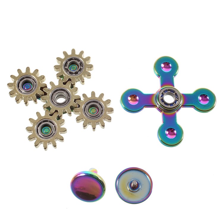 Colorful Gear Pattern Quadrangle Spinner Fidget Hand Spinner Stress and Anxiety Relief-11
