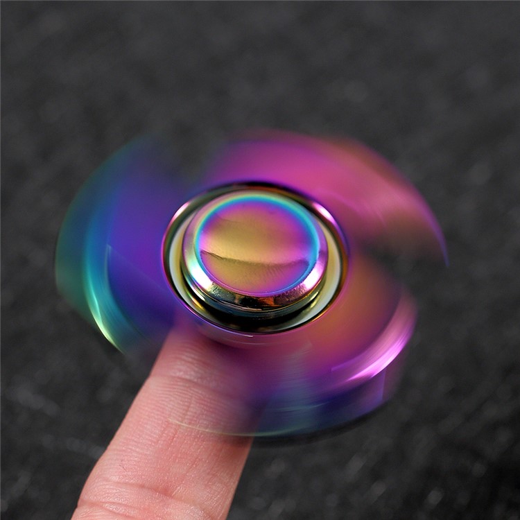 Colorized Tri Fidget Spinner Kirsite Finger Gyro ADHD Focus Anxiety Relief Toy-2