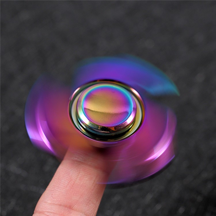 Colorized Tri Fidget Spinner Kirsite Finger Gyro ADHD Focus Anxiety Relief Toy-3