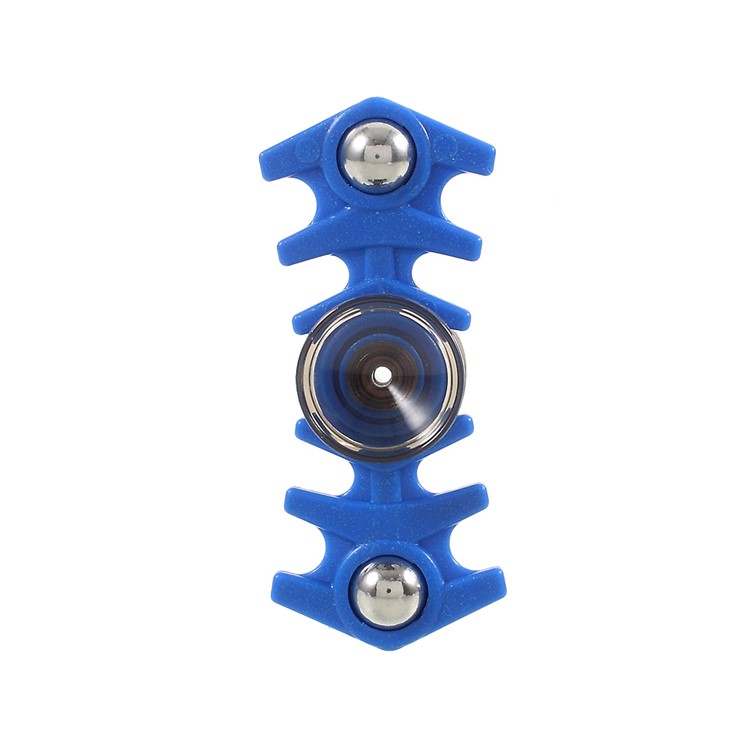 2 Metal Balls Fish Bone Pattern EDC Spinner Fidget Spinner Finger Toy - Blue-3