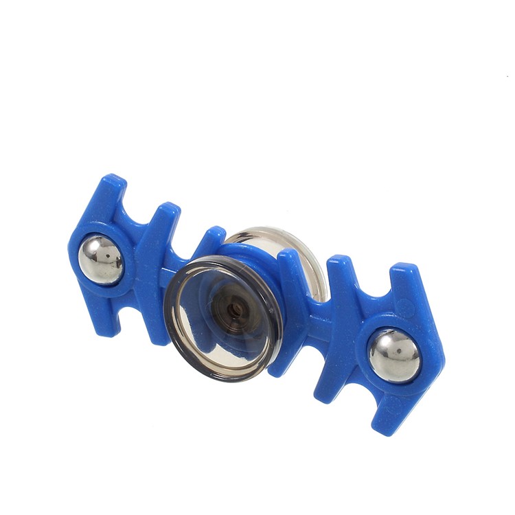 2 Metal Balls Fish Bone Pattern EDC Spinner Fidget Spinner Finger Toy - Blue-4