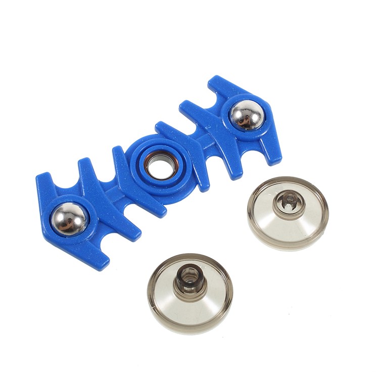 2 Metal Balls Fish Bone Pattern EDC Spinner Fidget Spinner Finger Toy - Blue-6
