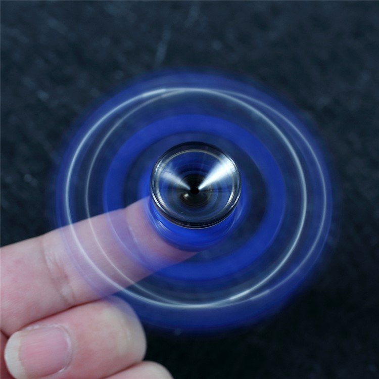 2 Metal Balls Fish Bone Pattern EDC Spinner Fidget Spinner Finger Toy - Blue-7