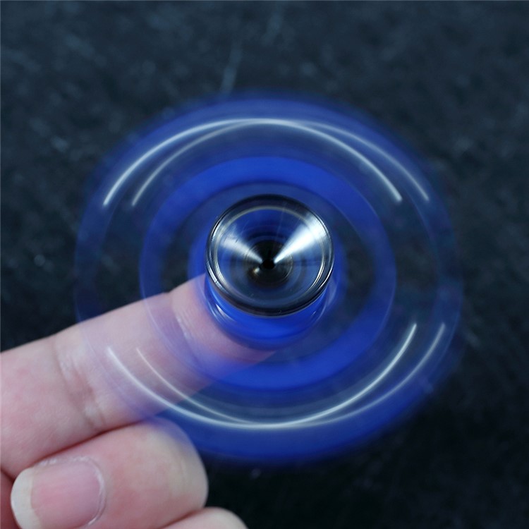 2 Metal Balls Fish Bone Pattern EDC Spinner Fidget Spinner Finger Toy - Blue-8