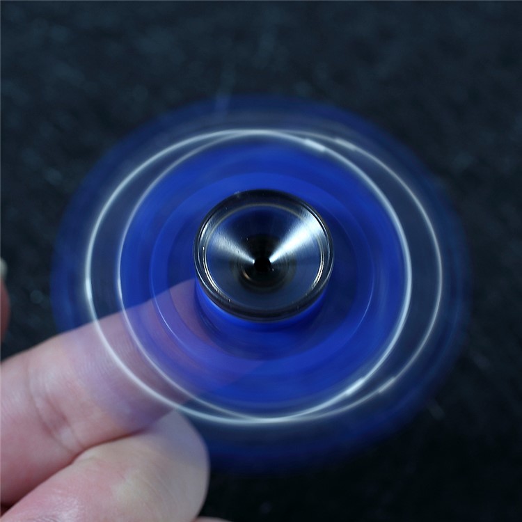 3 Metal Balls Decor Tri-spinner Fidget Hand Spinner Anti Anxiety EDC Toy for Autism ADHD - Blue-2