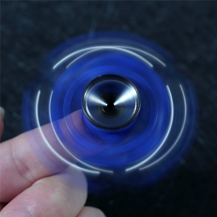 3 Metal Balls Decor Tri-spinner Fidget Hand Spinner Anti Anxiety EDC Toy for Autism ADHD - Blue-3