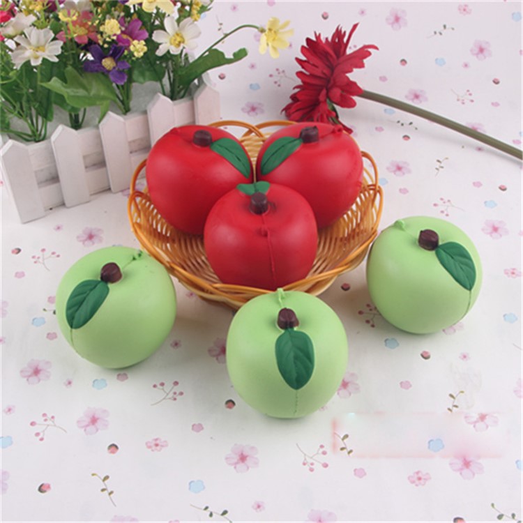 PU Stress Relief Fruit Apple Reduced Pressure Toy - Red-2