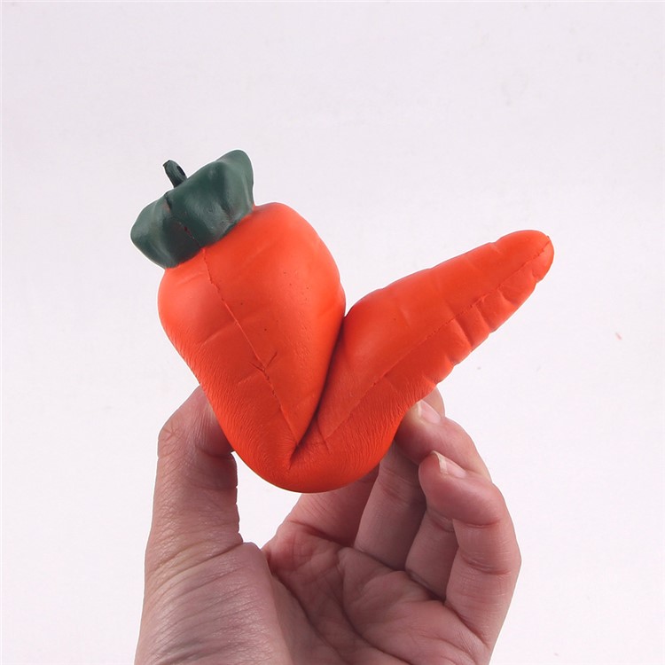 PU Stress Relief Vegetable Carrot Reduced Pressure Toy - Orange-2