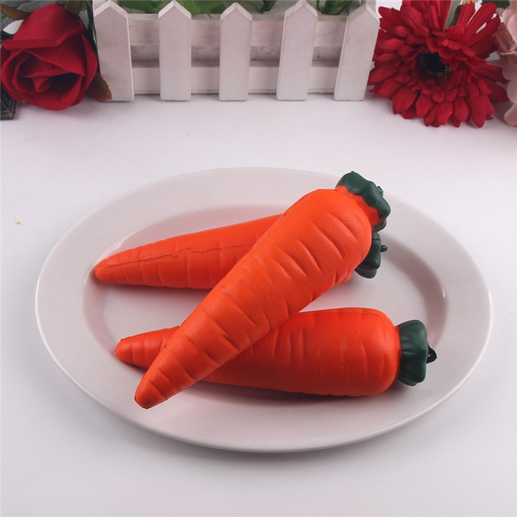 PU Stress Relief Vegetable Carrot Reduced Pressure Toy - Orange-3