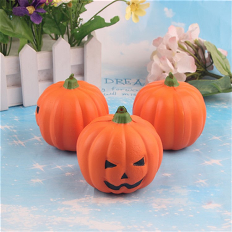 PU Stress Relief Vegetable Smiling Face Pumpkin Reduced Pressure Toy - Orange-1