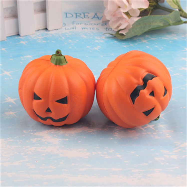 PU Stress Relief Vegetable Smiling Face Pumpkin Reduced Pressure Toy - Orange-2