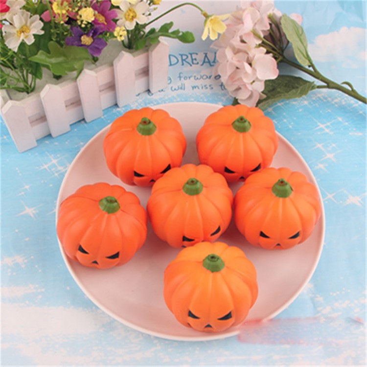 PU Stress Relief Vegetable Smiling Face Pumpkin Reduced Pressure Toy - Orange-4