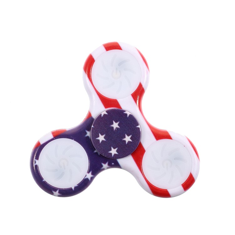 American Flag LED Light Triangle EDC Spinner Fidget EDC ADHD Focus Toy Relieve Anxiety-1