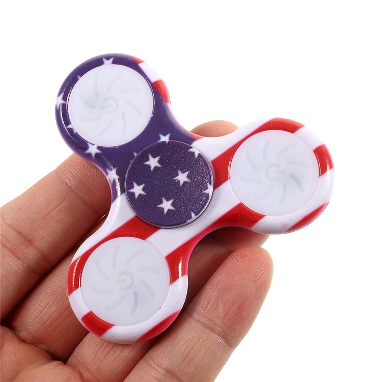 American Flag LED Light Triangle EDC Spinner Fidget EDC ADHD Focus Toy Relieve Anxiety-8