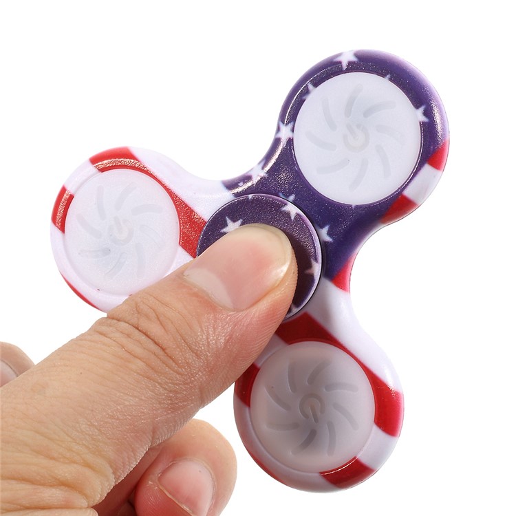 American Flag LED Light Triangle EDC Spinner Fidget EDC ADHD Focus Toy Relieve Anxiety-9