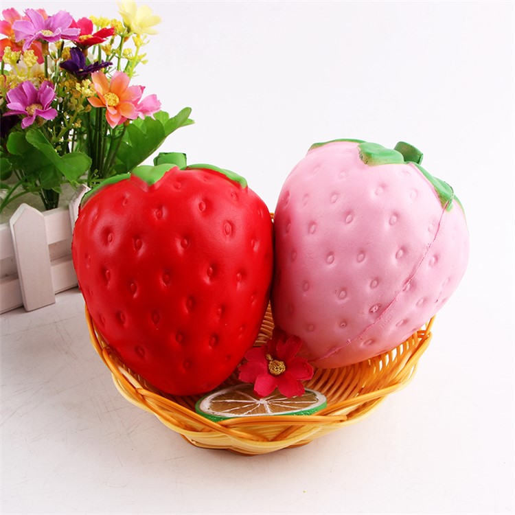 Decorative PU Foam Strawberry Decompression Squeeze Toy - Red-2