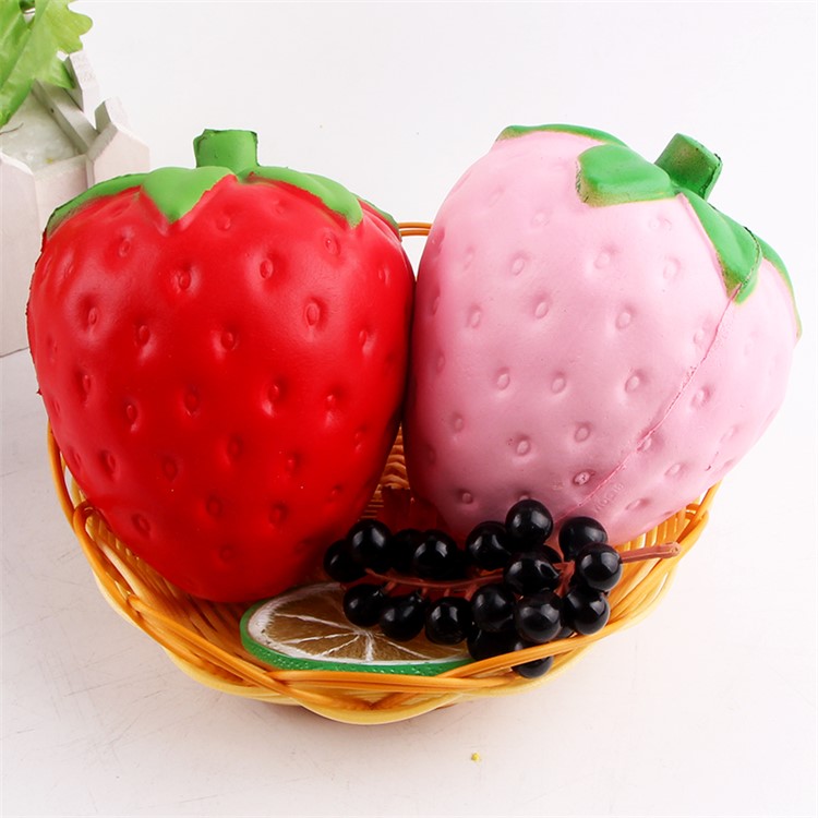 Decorative PU Foam Strawberry Decompression Squeeze Toy - Red-3