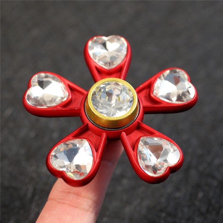 Heart Crystal Pentagon Kirsite Hand Finger Spinner Fidget Spinner EDC Focus Toy-2