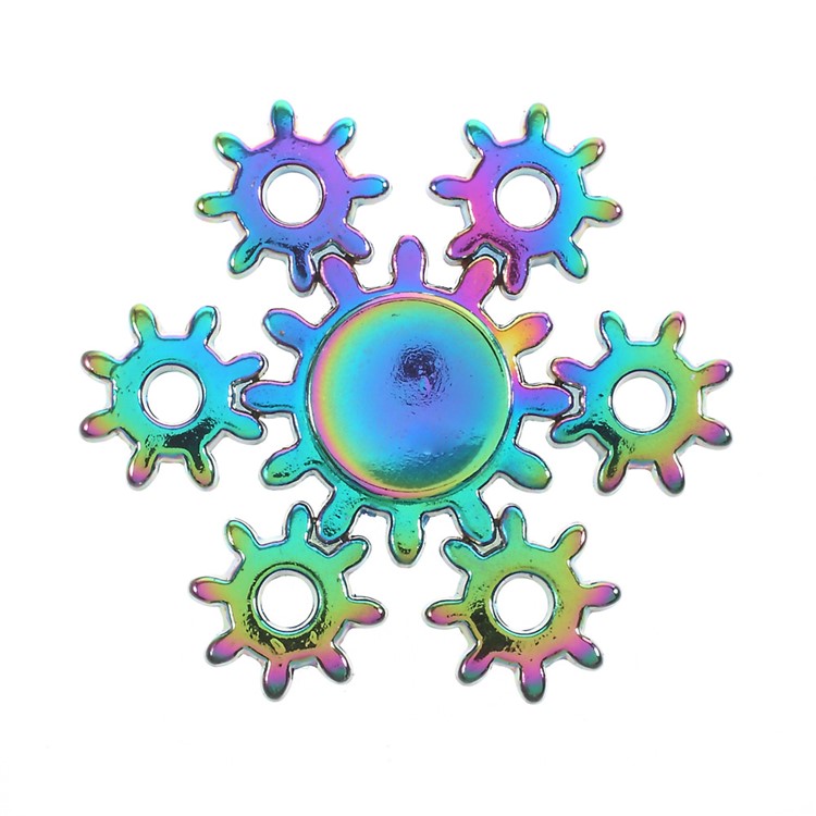 Colorful Gear Pattern EDC Kirsite High Speed Hexagon Hand Spinner Fidget Finger Toy-1