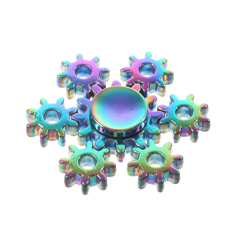 Colorful Gear Pattern EDC Kirsite High Speed Hexagon Hand Spinner Fidget Finger Toy-5