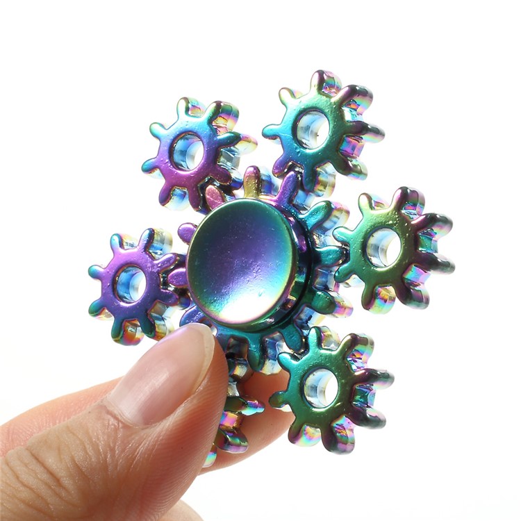 Colorful Gear Pattern EDC Kirsite High Speed Hexagon Hand Spinner Fidget Finger Toy-8