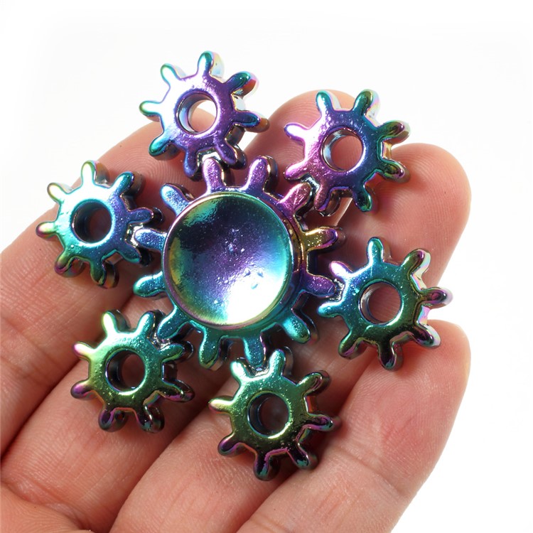 Colorful Gear Pattern EDC Kirsite High Speed Hexagon Hand Spinner Fidget Finger Toy-9