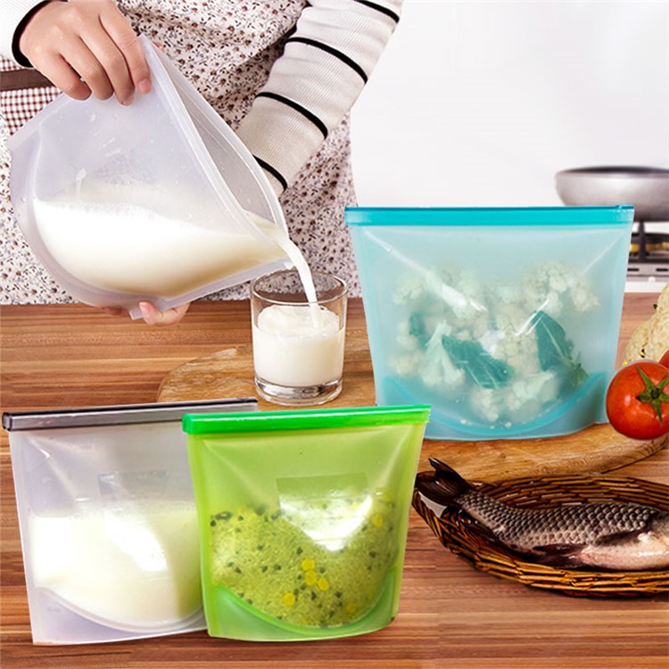 Reusable Silicone Food Storage Bag Airtight Container - White-2