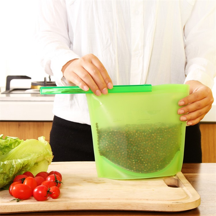 Reusable Silicone Food Storage Bag Airtight Container - White-3