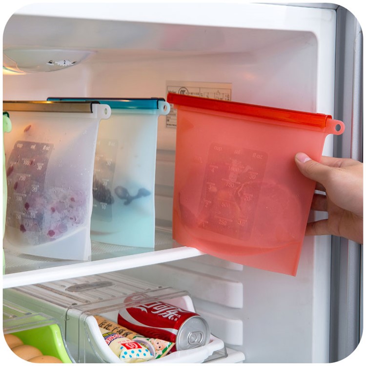 Reusable Silicone Food Storage Bag Airtight Container - White-4