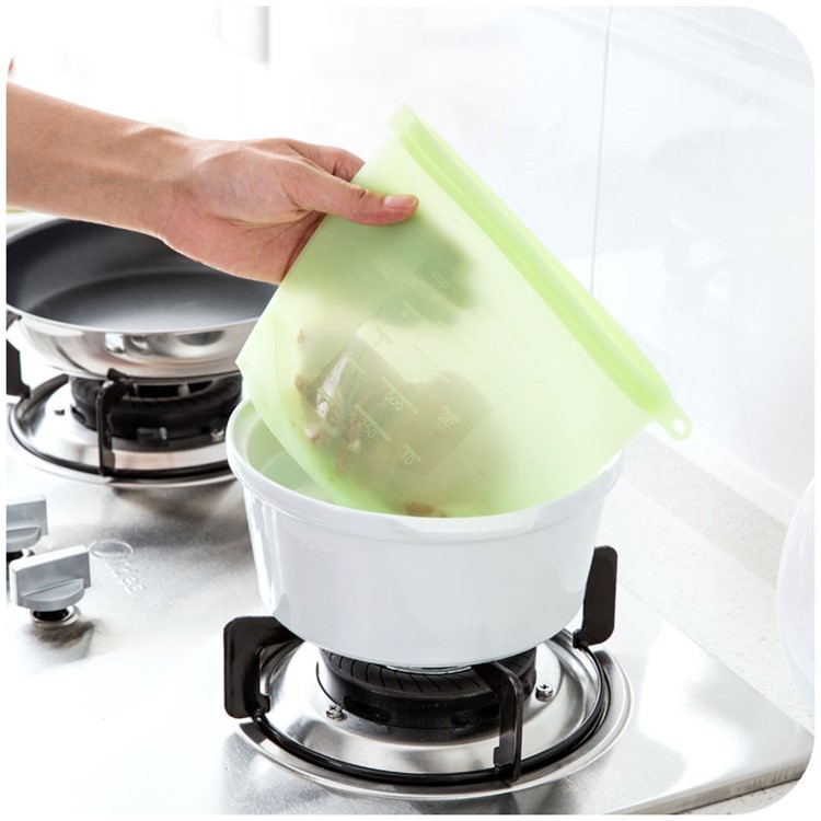 Reusable Silicone Food Storage Bag Airtight Container - White-5