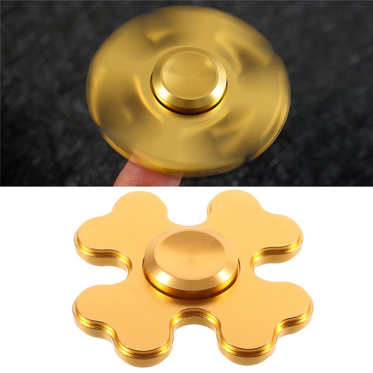 Snowflake Pattern Spinner Fidget Finger Toy Relieve Anxiety - Gold-1