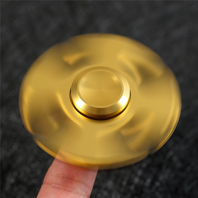 Snowflake Pattern Spinner Fidget Finger Toy Relieve Anxiety - Gold-2